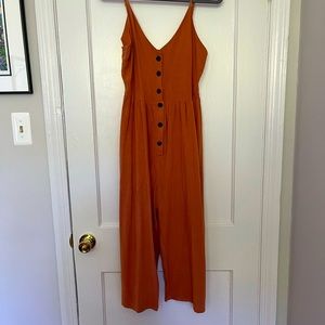 Soft orange wide-legged romper/jumpsuit